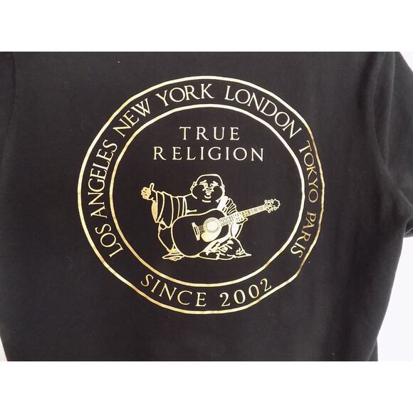 True Religion graphic tee t shirt black short sleeve womens size Medium - Picture 4 of 6